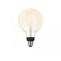 Bec LED inteligent vintage (decorativ) Philips Hue Filament Glob G125 ,Bluetooth, E27, 7W (40W), 550 lm, lumina alba (2200-4500K